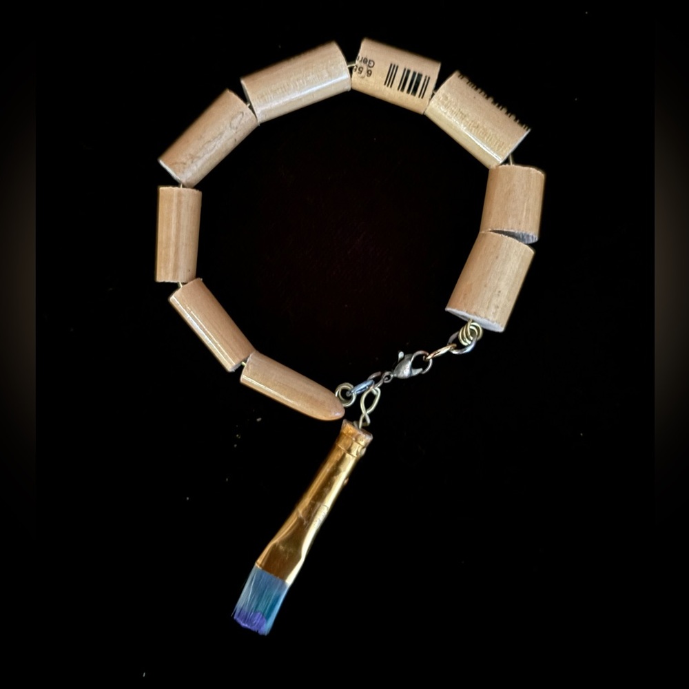 Wearable Art Paintbrush Recycled Reclaimed Bracelet